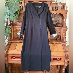 Metrostyle 90s Black Long Sleeve Maxi Slip Dress Size Large